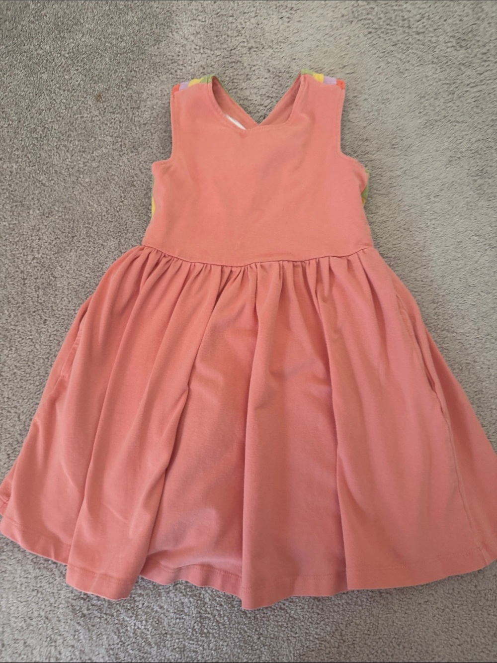 Hanna Andersson Coral Pink Sleeveless Fit-and-Flare Dress